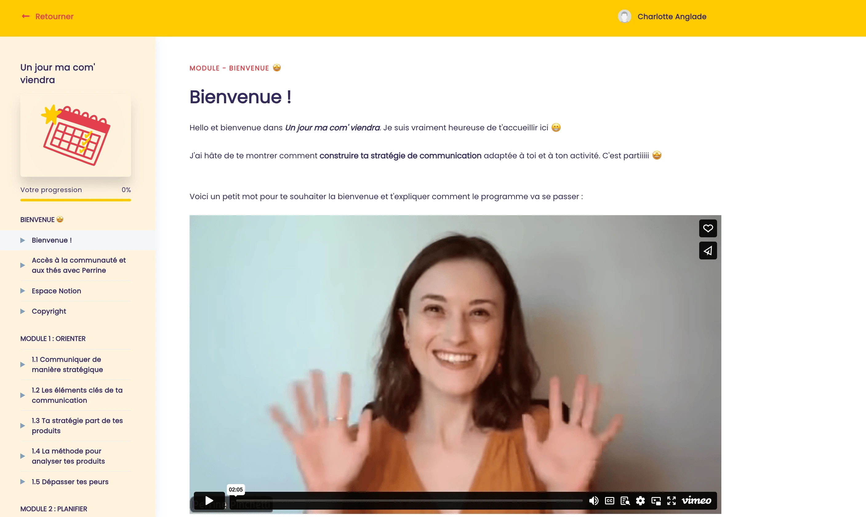 Module de bienvenue